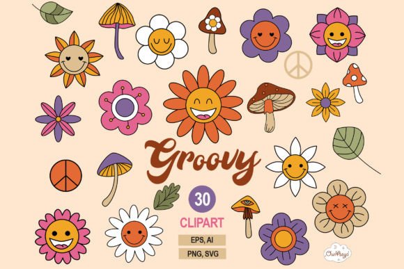 Download Retro Flowers Clipart, Hippie Flowers - Flowers Collection