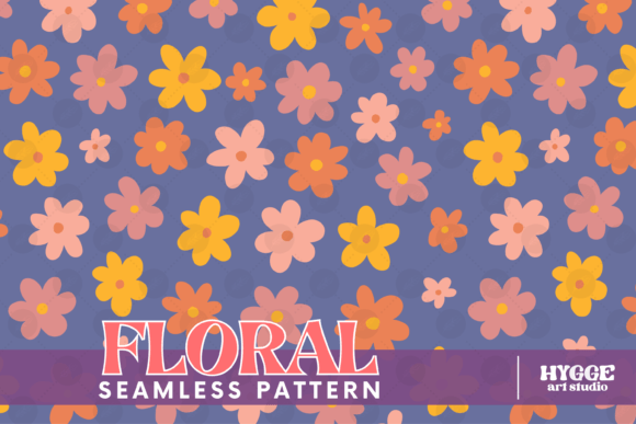 Download Retro Flowers Seamless Pattern Paper PNG - Flowers Collection