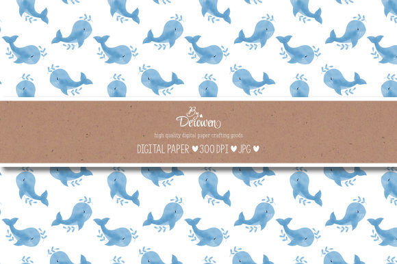 Download Digital Paper, Printable, Baby Whale 2 - Printable Collection