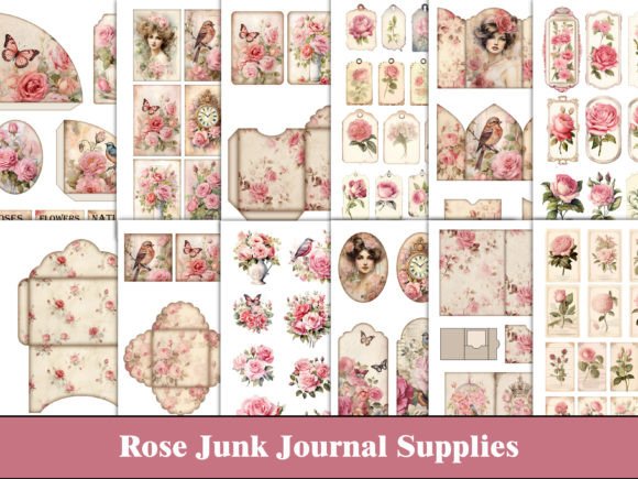 Download Rose Flowers Junk Journal Craft Supplies - Flowers Collection