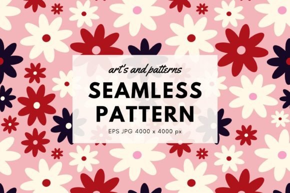 Download Pink Retro Pattern with Flowers in 60s - Flowers Collection