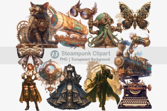 Download Steampunk Clipart PNG Bundle - Steampunk Collection