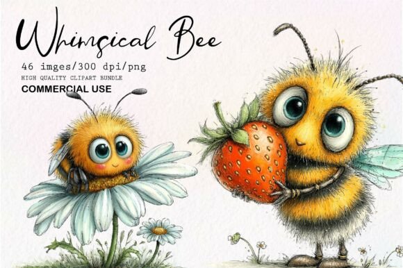 Download Whimsical Bee Clipart PNG - Whimsical Collection
