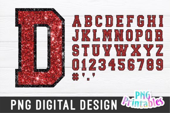 Download Glitter Sport Alphabet Red and Black - Premium Resources