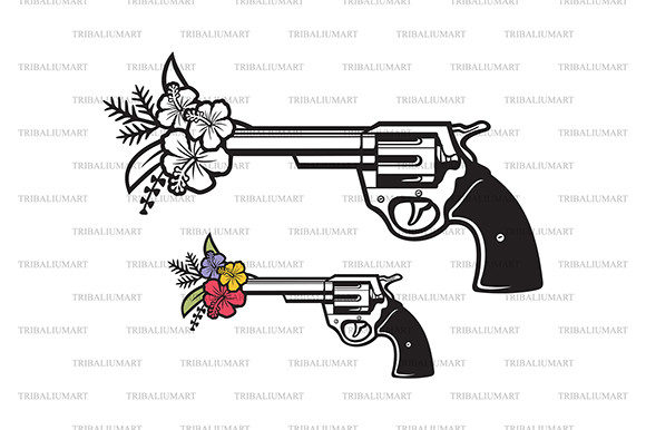 Download Revolver with Flowers - Flowers Collection