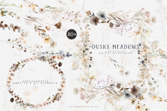 Download Watercolor Wildflowers Digital Clipart - Flowers Collection