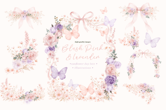 Download Blush Pink &amp; Purple Wildflowers Clipart - Flowers Collection