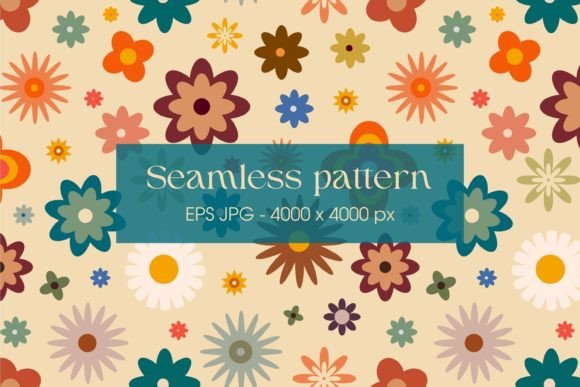 Download Retro Pattern with Flowers in 60s Style - Flowers Collection