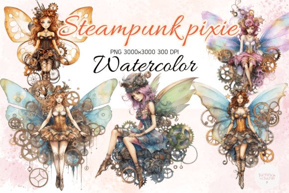 Download Steampunk Pixies Sublimation Clipart - Steampunk Collection