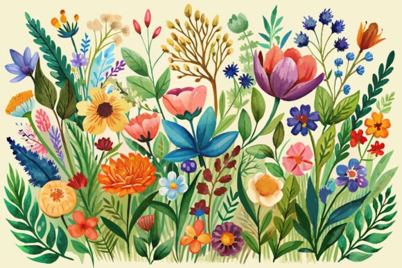 Download Boho Watercolor Wildflowers - Flowers Collection