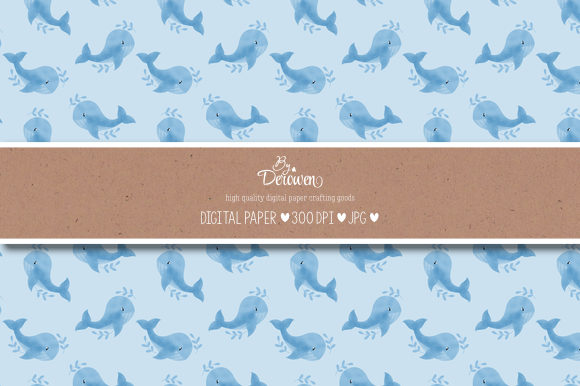 Download Digital Paper, Printable, Baby Whale 1 - Printable Collection