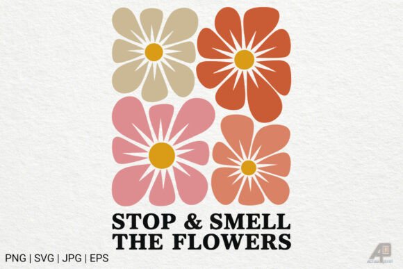 Download Boho Retro Flowers with Quotes SVG PNG - Flowers Collection