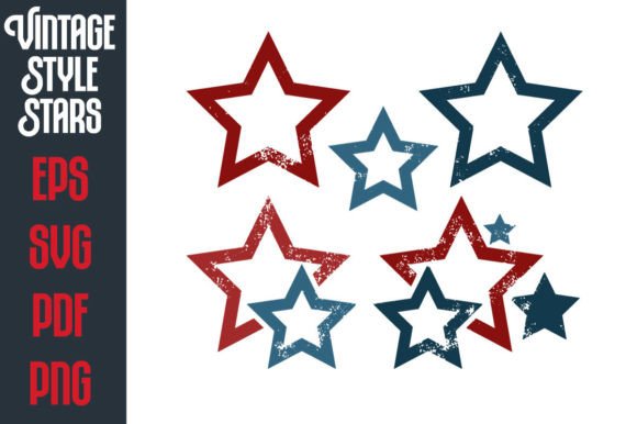 Download Vintage Style Patriotic Stars - Vintage style Collection