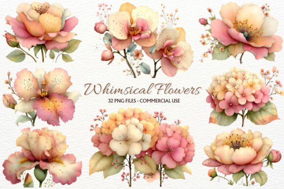 Download Whimsical Flowers PNG Floral Clipart - Flowers Collection
