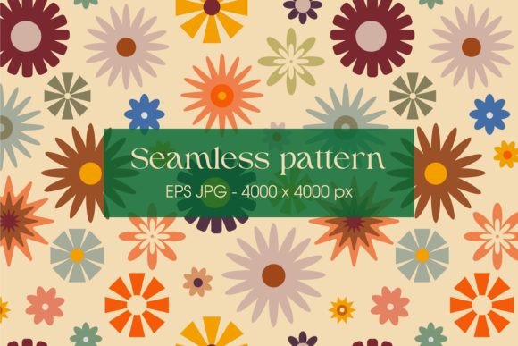 Download Pattern with  Flowers in 60s Style - Flowers Collection