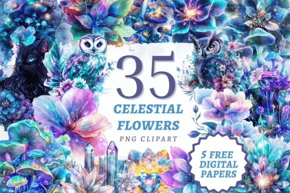 Download Celestial Flowers PNG Bundle - Flowers Collection