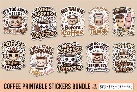 Download Coffee Printable Stickers Bundle - Premium Resources