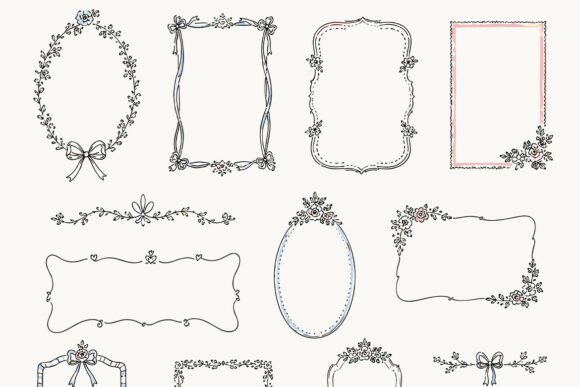 Download Whimsical Vintage Wedding Frames and Flo - Whimsical Collection