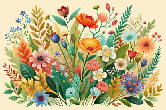 Download Boho Watercolor Wildflowers - Flowers Collection