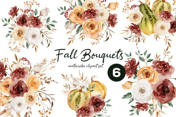 Download Watercolor Bouquets Fall Flowers Clipart - Flowers Collection