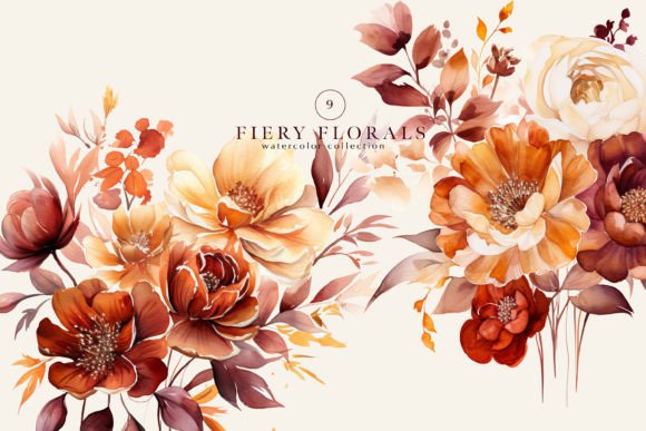 Download Watercolor Rusty Fall Flowers Bouquets - Flowers Collection