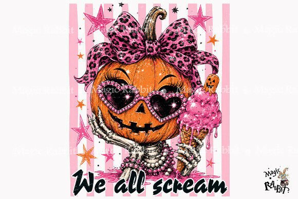 Download We All Scream Pumpkin Girl PNG - Premium Resources
