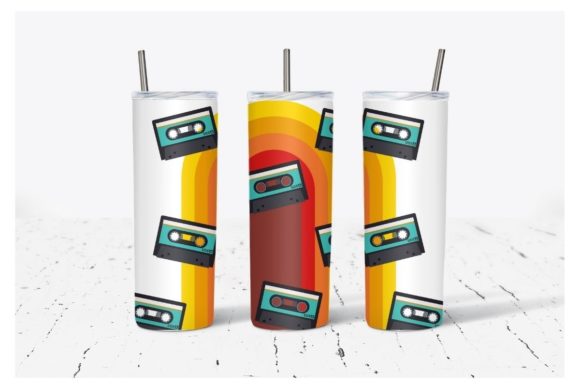 Download Retro Cassette Sublimation Tumbler Wrap - Retro cassette Collection