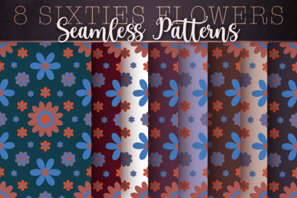 Download Vintage 60s 70s Flowers Seamless Pattern - Flowers Collection