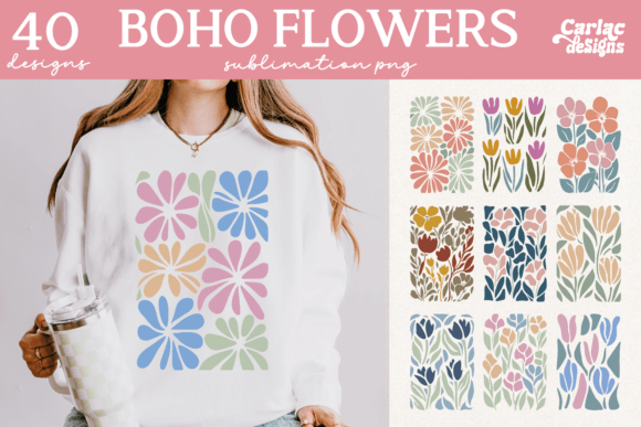 Download Retro Flowers Sublimation Bundle - Flowers Collection