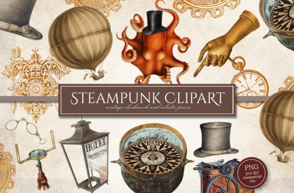 Download Steampunk Clipart Illustrations - Steampunk Collection