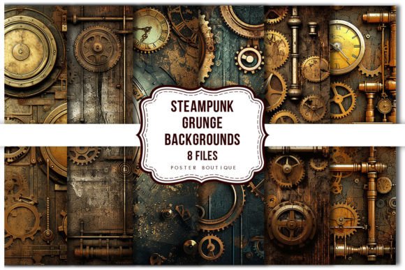 Download Steampunk Grunge Backgrounds Pack - Steampunk Collection