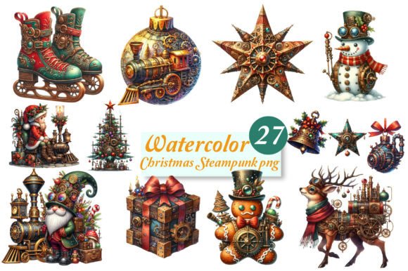 Download Christmas Steampunk Clipart Bundle - Steampunk Collection