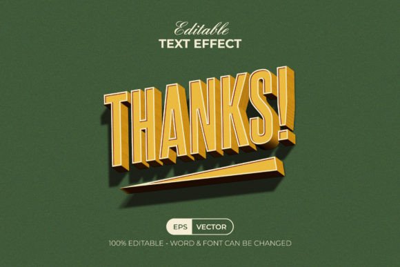 Download Yellow Text Effect 3D Vintage Style - Vintage style Collection