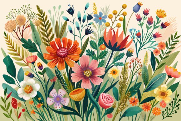 Download Boho Watercolor Wildflowers - Flowers Collection