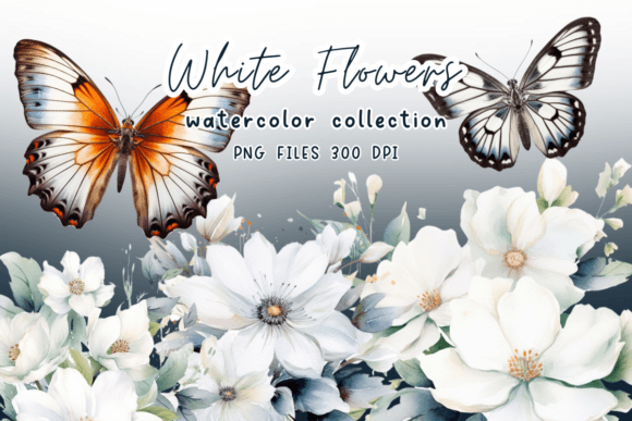 Download Flowers White Watercolor Clipart - Flowers Collection